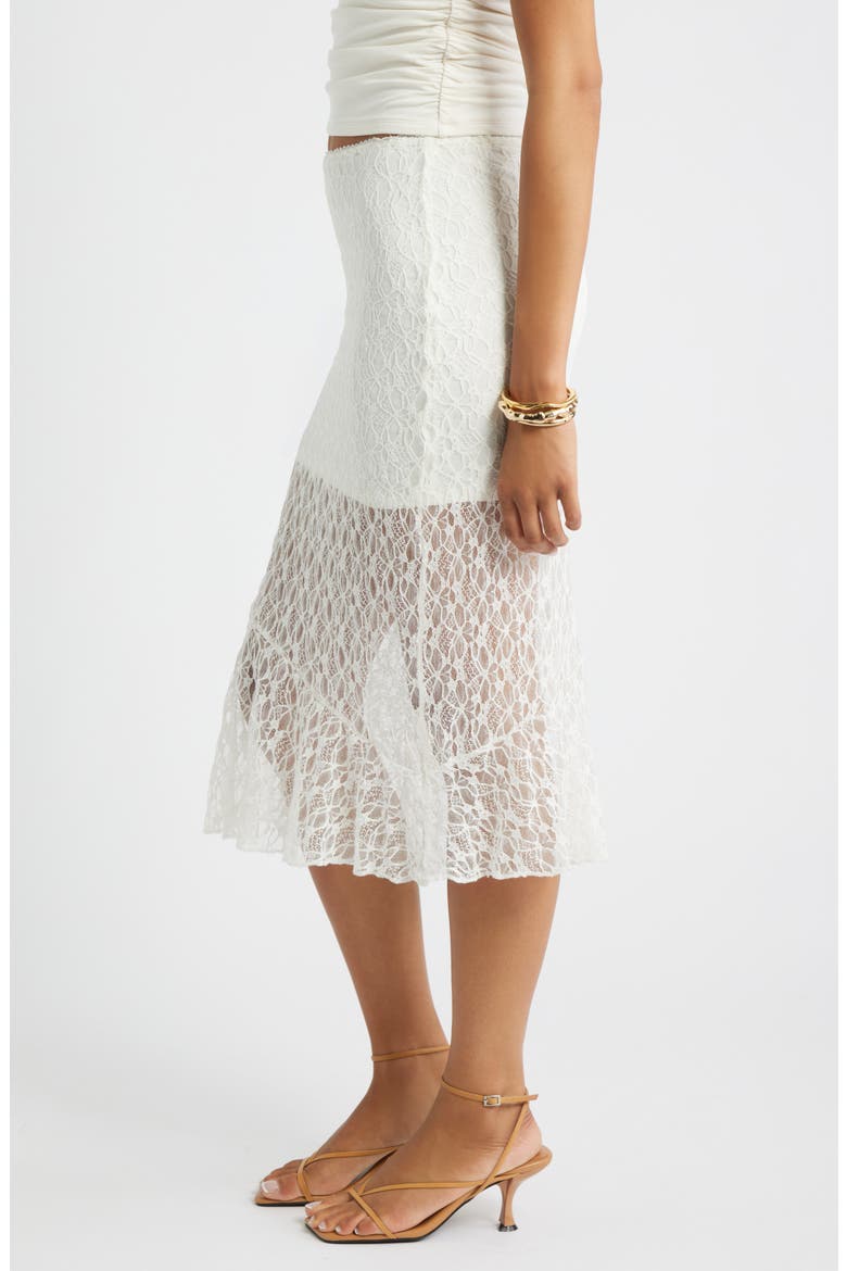 Lace Midi Skirt, Alternate, color, IVORY