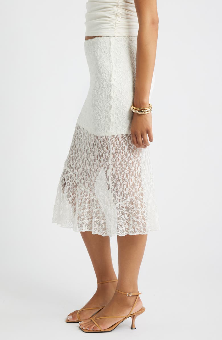 Open Edit Lace Midi Skirt, Alternate, color, Ivory