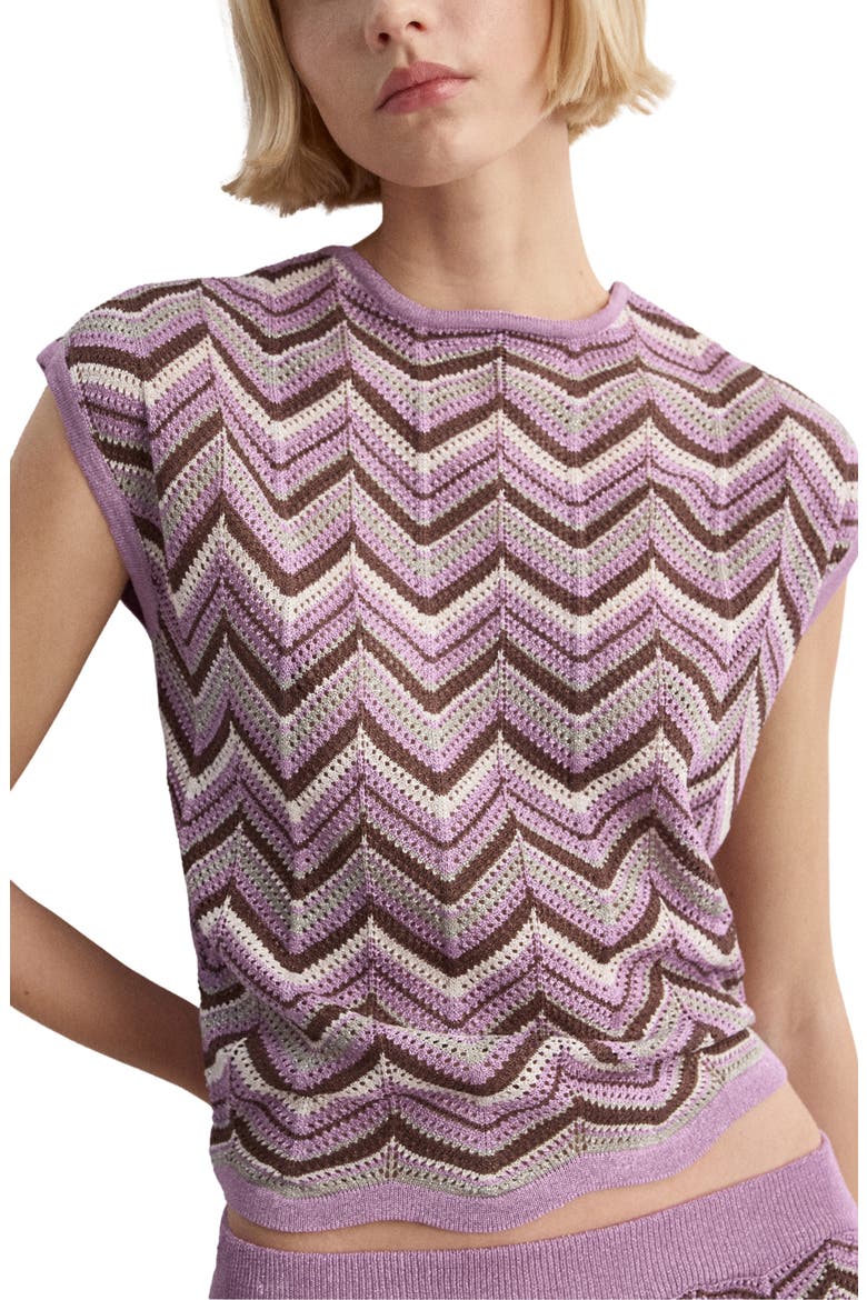 Open Stitch Zigzag Sweater, Main, color, PURPLE