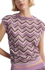 MANGO Open Stitch Zigzag Sweater