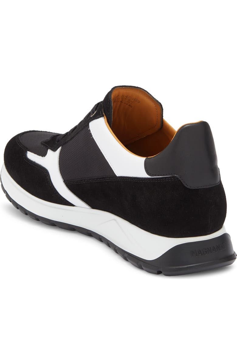 Magnanni Leather Sneaker, Alternate, color, Black / White
