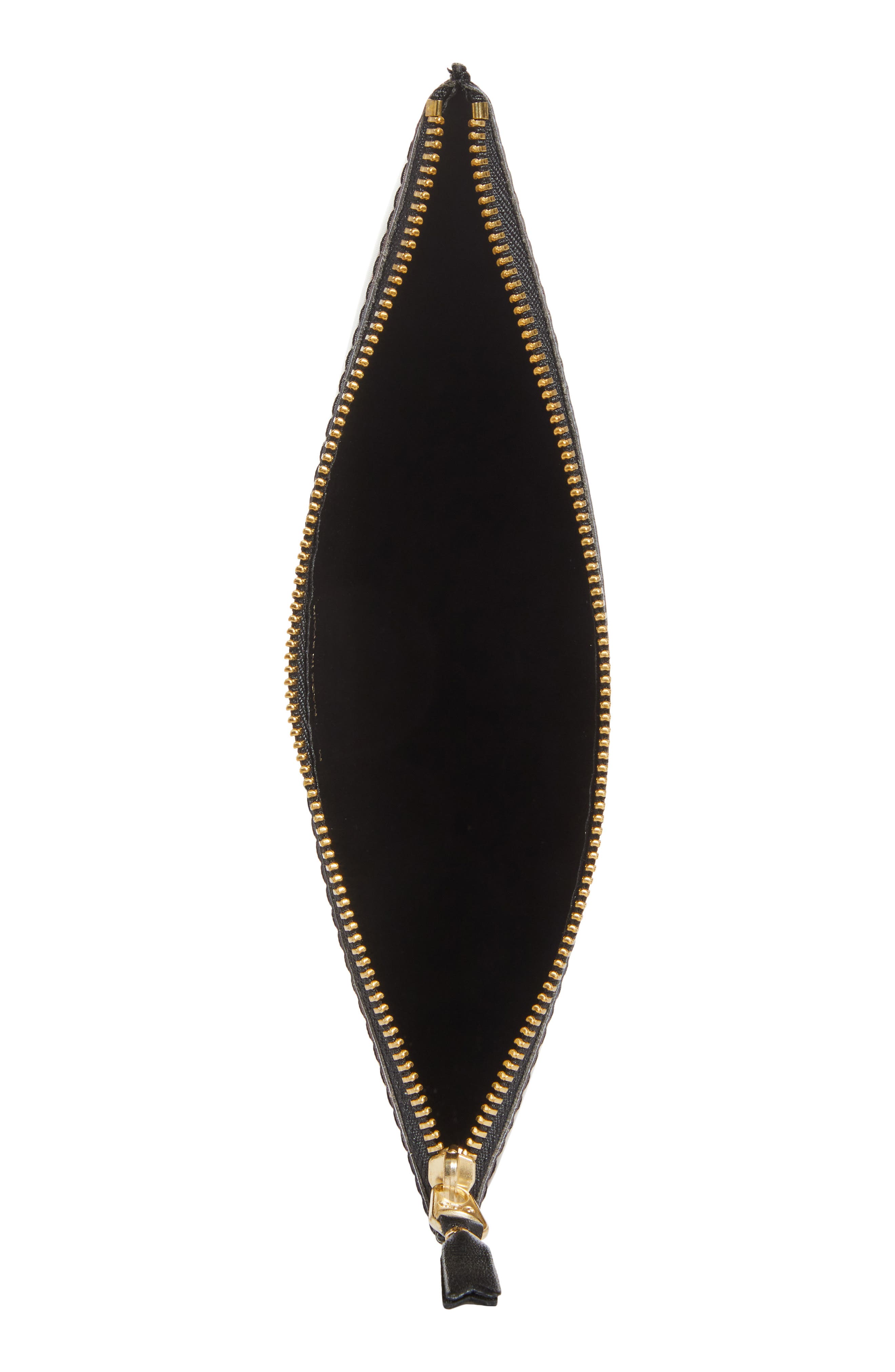 Comme des Garçons Wallets Large Lenticular Tartan Coated Leather Zip Pouch, Alternate, color, Red/ Yellow