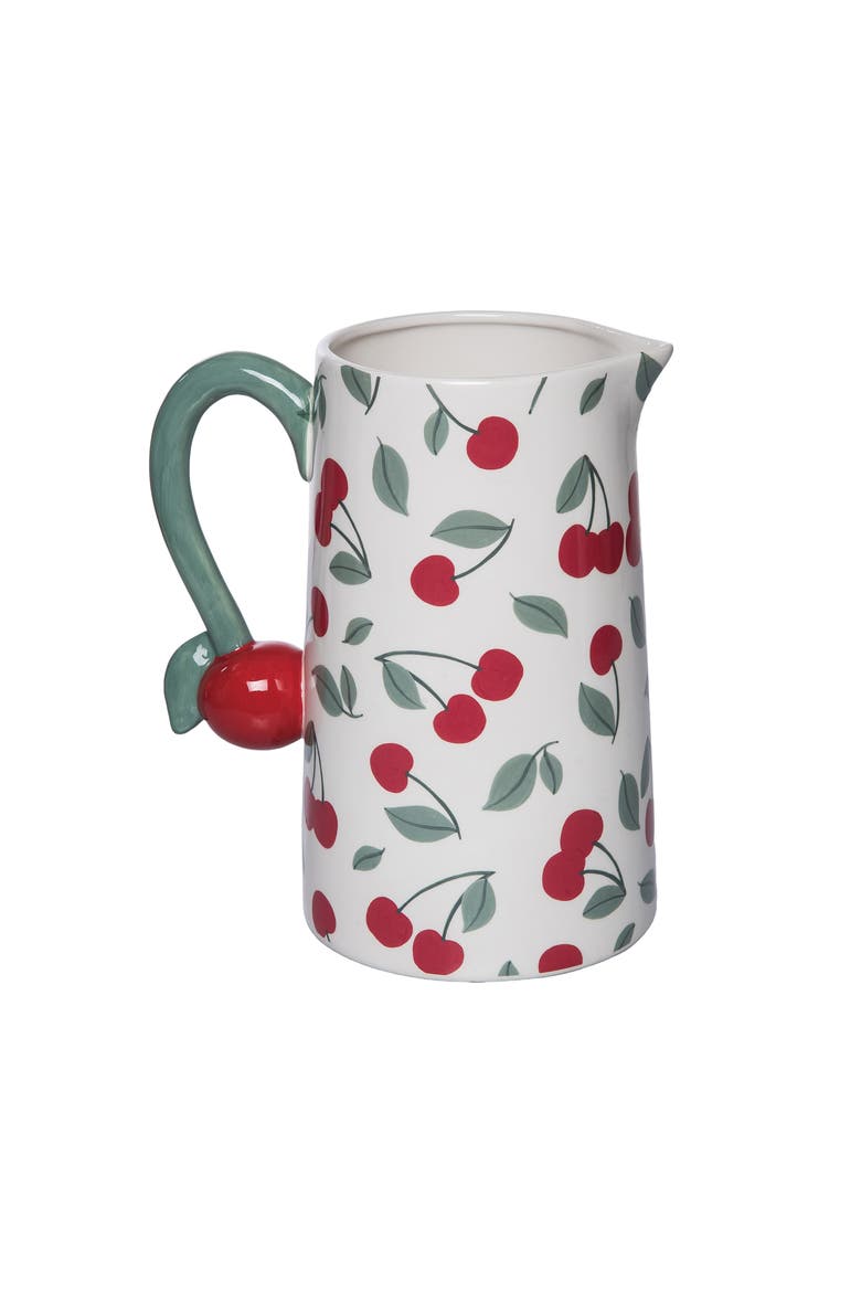Dolomite Cherry Pitcher Multicolored for Spring Serving and Entertaining, Main, color, Multicolored