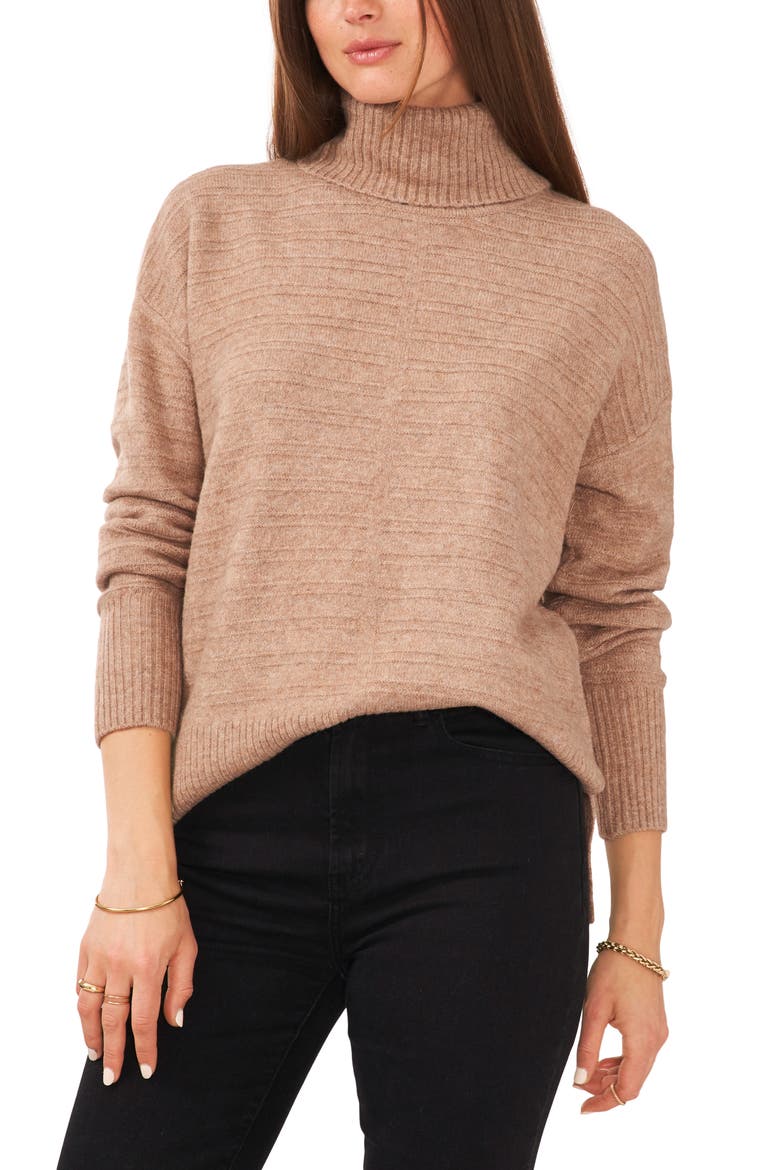 Textured Turtleneck Sweater, Main, color, TAUPE