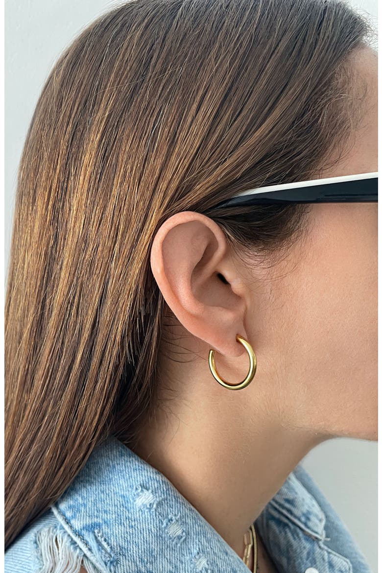 Water Resistant Tube Hoop Earrings, Alternate, color, YELLOW