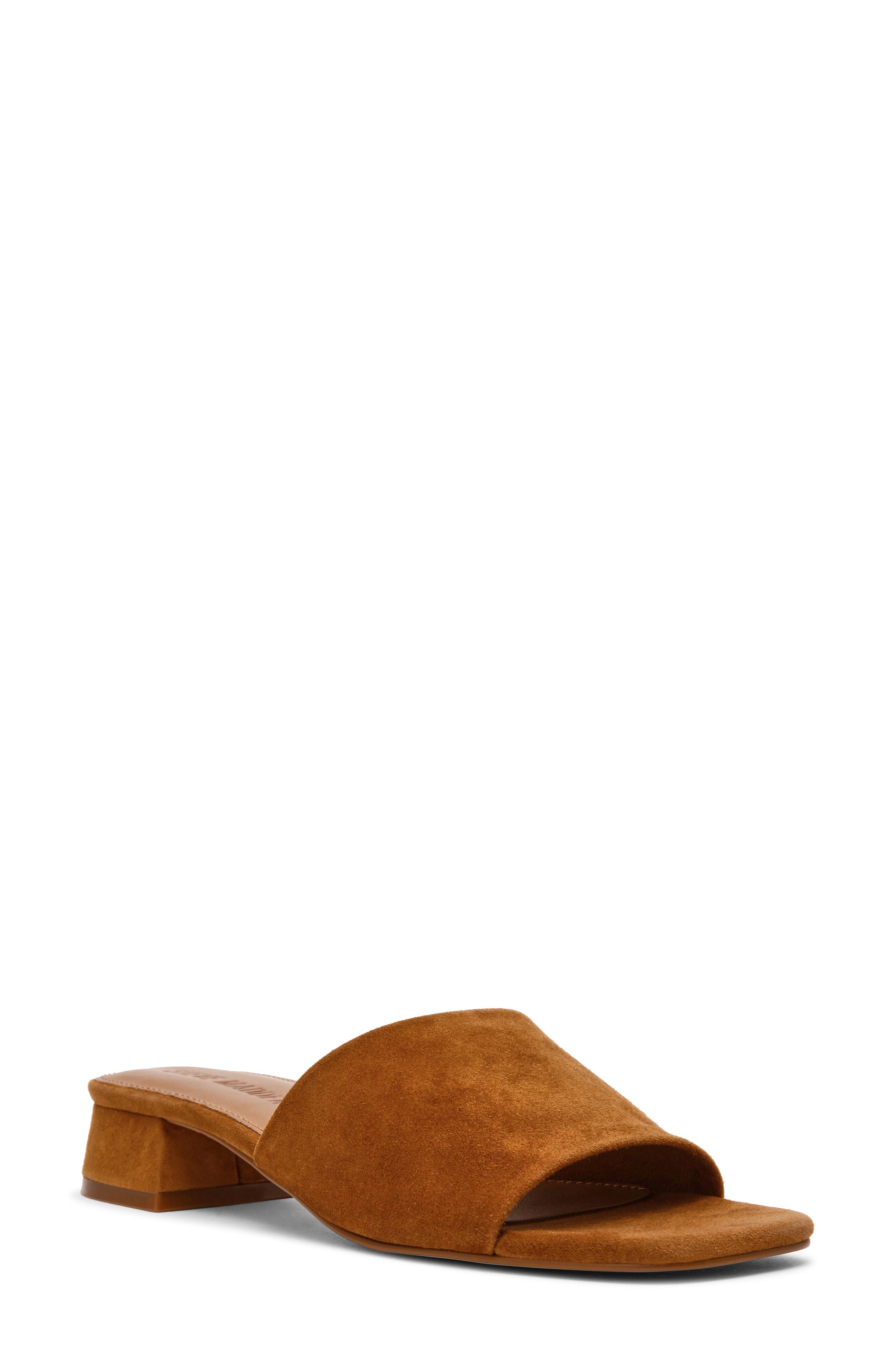 Steve Madden Montgomery Block Heel Sandal, Main, color, Chestnut Suede