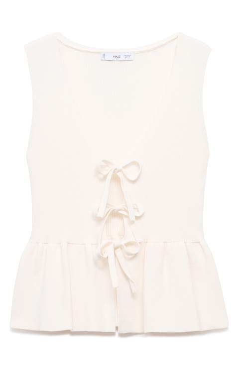 Parise Tie Front Sleeveless Sweater