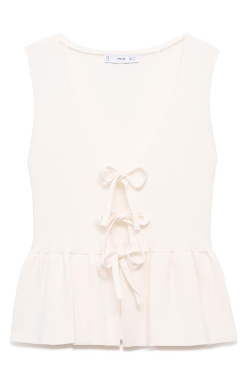Mango Parise Tie Front Sleeveless Sweater In Neutral