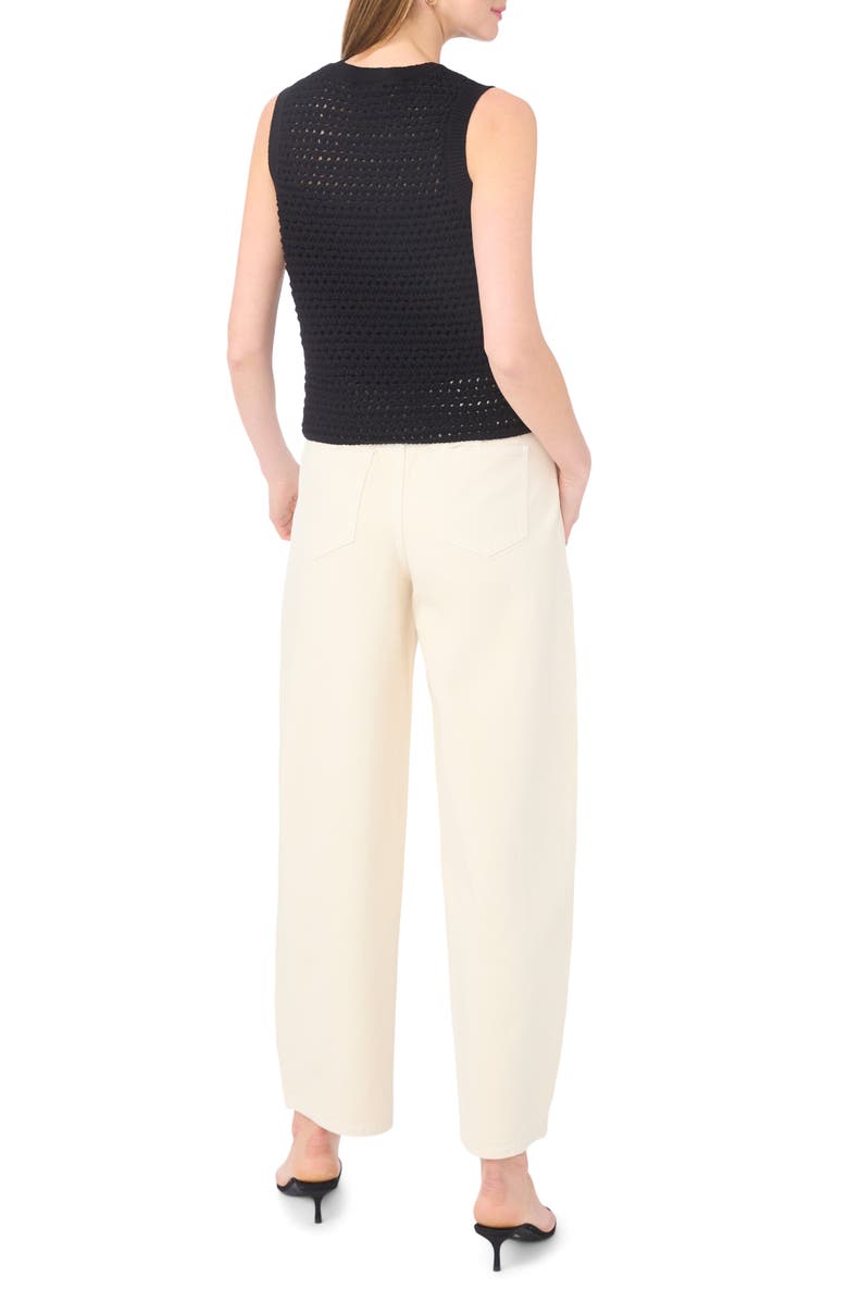 1.STATE Open Stitch Cotton Blend Sweater Tank, Alternate, color, Rich Black