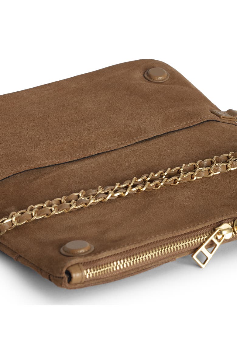 Zadig & Voltaire Rock Western Suede Crossbody Bag, Alternate, color, Cognac