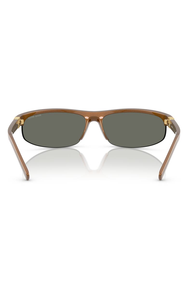 Miu Miu 70mm Oversize Oval Semirimless Sunglasses, Alternate, color, Brown Mirror