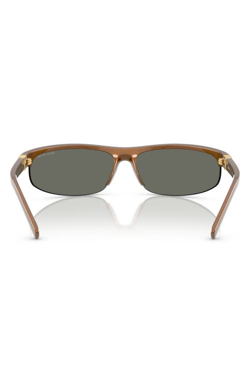 Miu Miu A02s Semi-rimless Oval Plastic Sunglasses In Brown