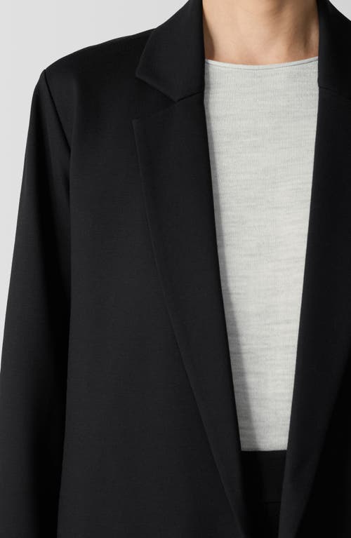 Eileen Fisher Open-front Flex Ponte Long Blazer In Black