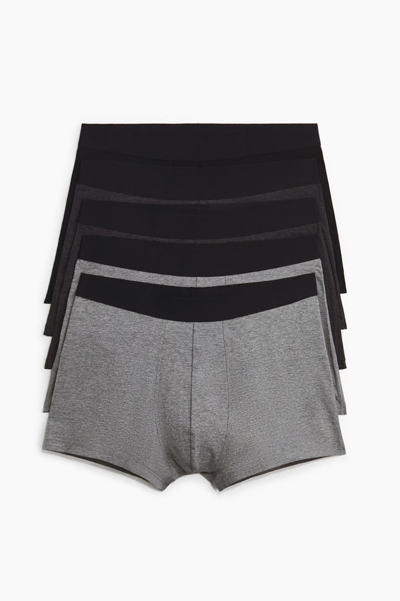 5-pack Short Trunks With Lycra®, Alternate, color, Dark gray melange/black