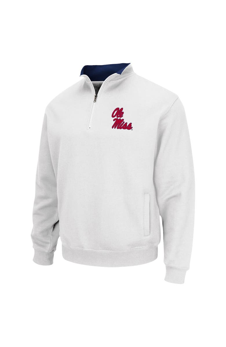 COLOSSEUM Men's Colosseum White Ole Miss Rebels Tortugas Team Logo Quarter-Zip Jacket, Alternate, color, White