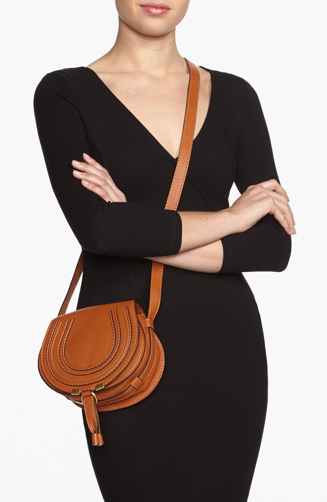 Chloé Small Marcie Crossbody Bag, Alternate, color, Tan Gold Hrdwre