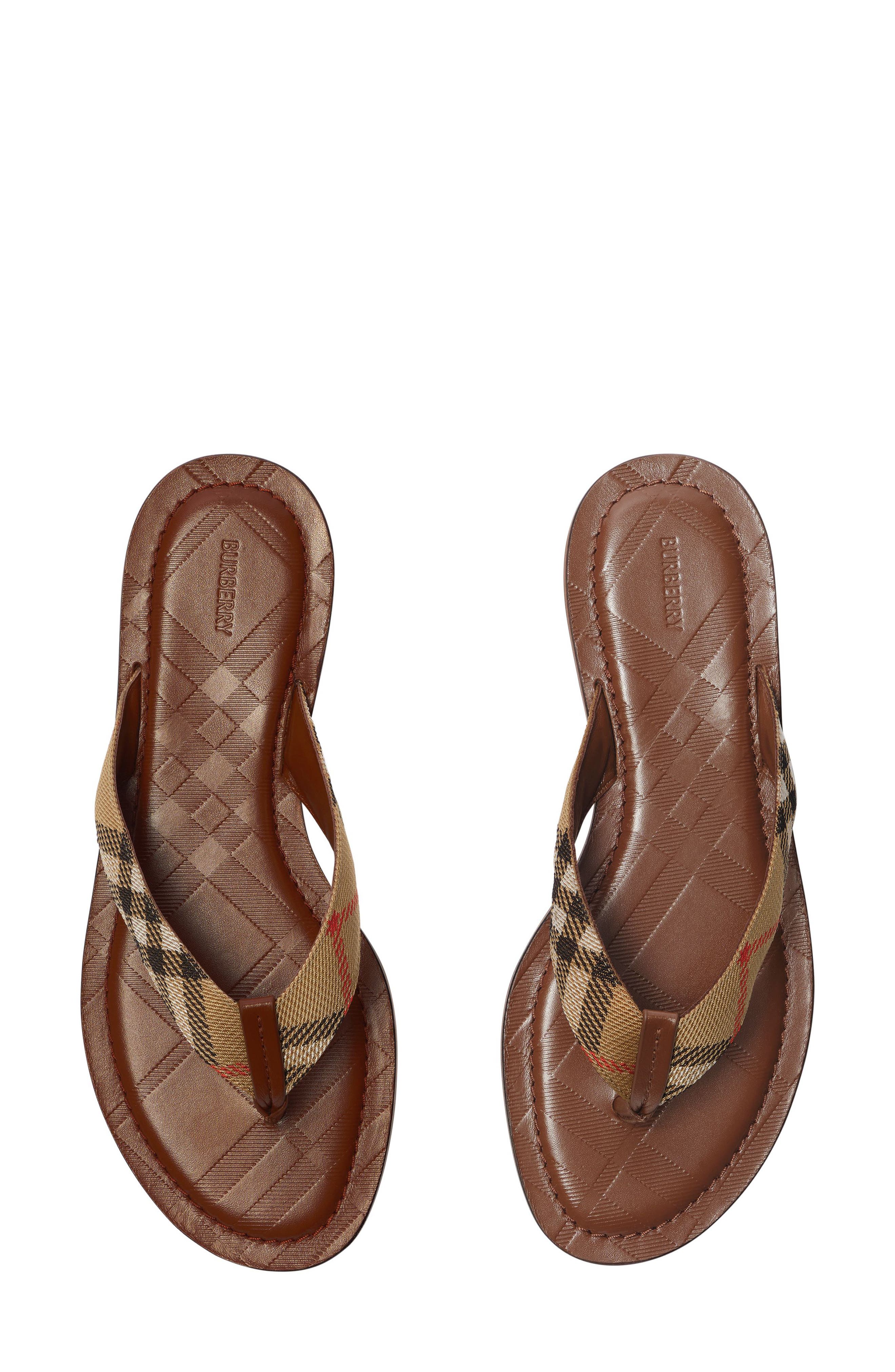 Burberry Pavillion Check Flip Flip, Alternate, color, Sand Ip Check