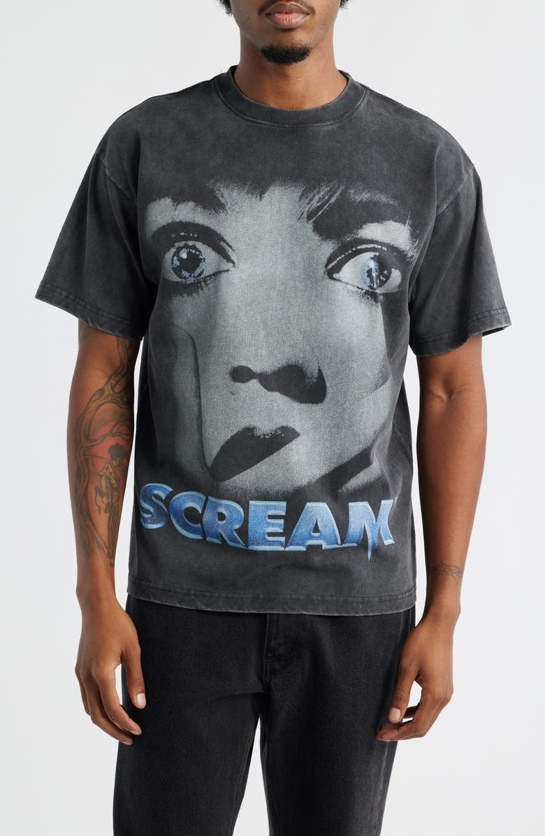 ID Supply Co Scream<sup>™</sup> Stare Cotton Graphic T-Shirt, Main, color, Washed Black