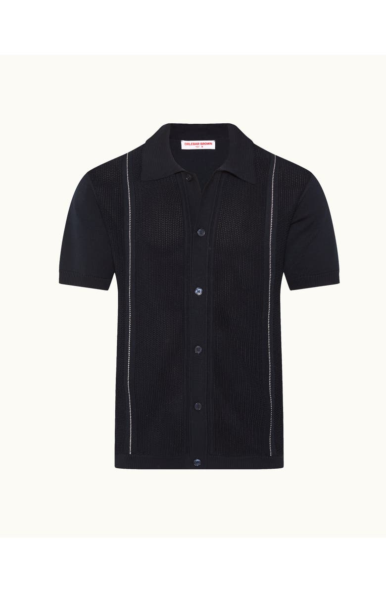Orlebar Brown Roddy Relaxed Fit Chevron Stripe Knitted Shirt, Alternate, color, Night Iris/Cashew Stripe