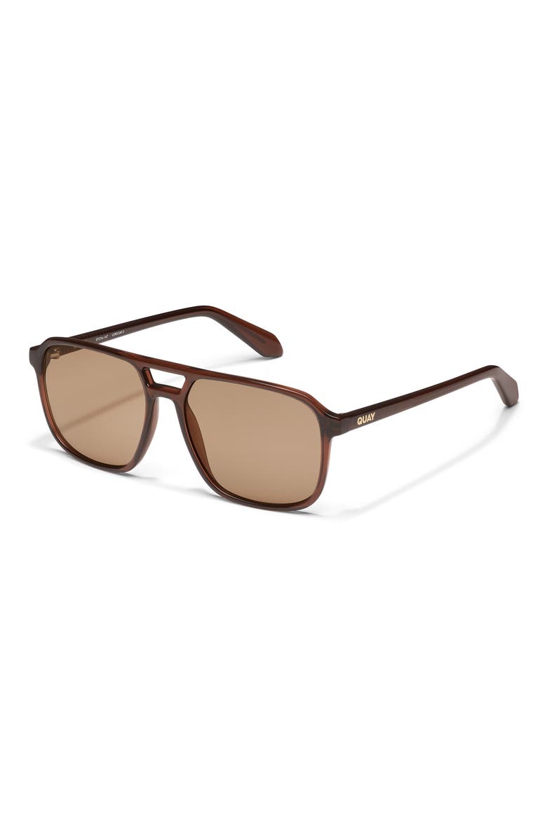 On the Fly 57mm Aviator Sunglasses, Alternate, color, DARK BROWN/ TAN