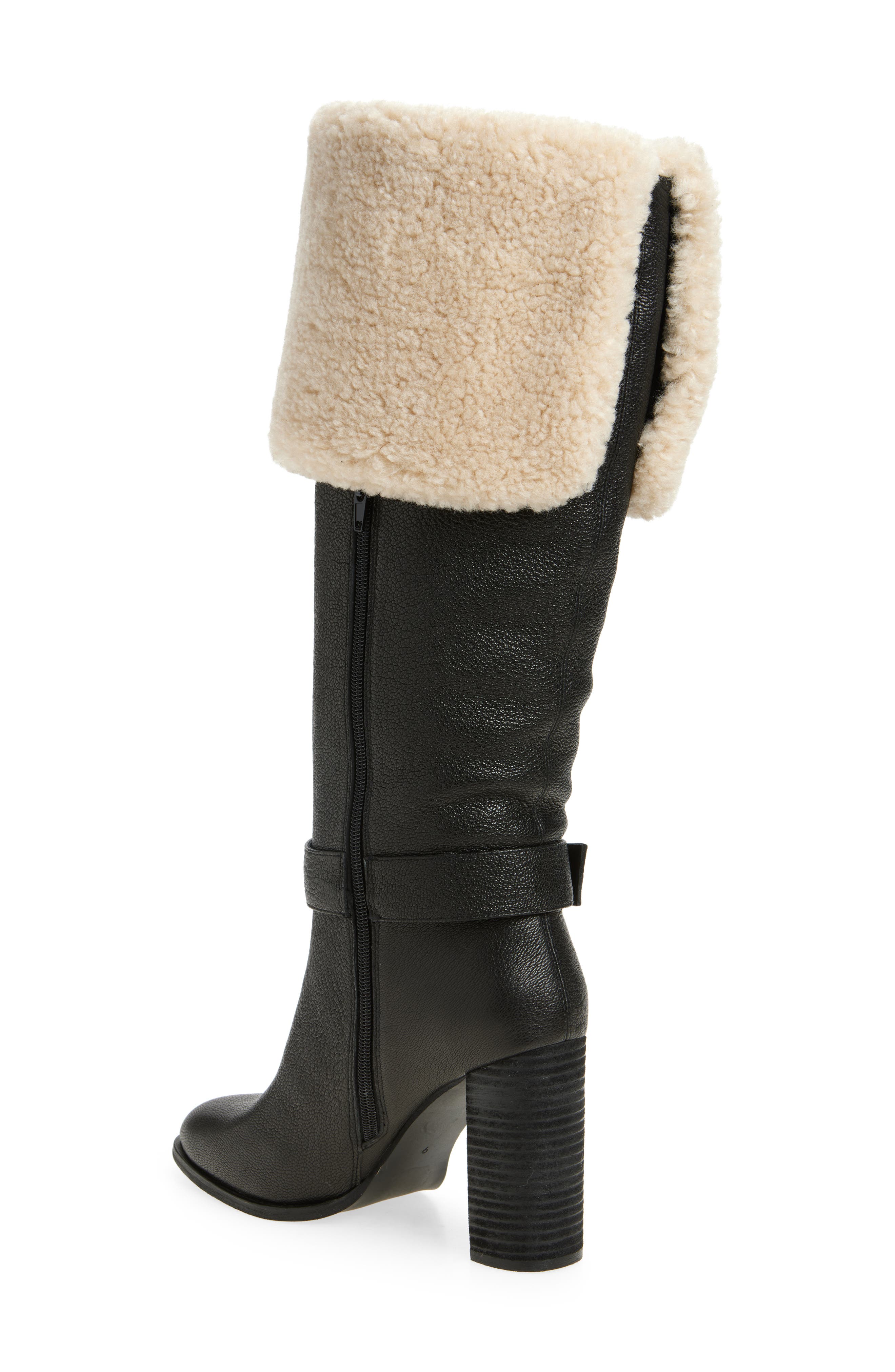 Jeffrey Campbell Nestle Knee High Boot, Alternate, color, Black Crinkle Beige