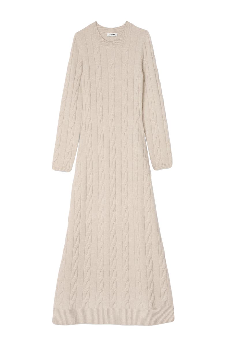 SANDRO Cable knit maxi dress, Alternate, color, 