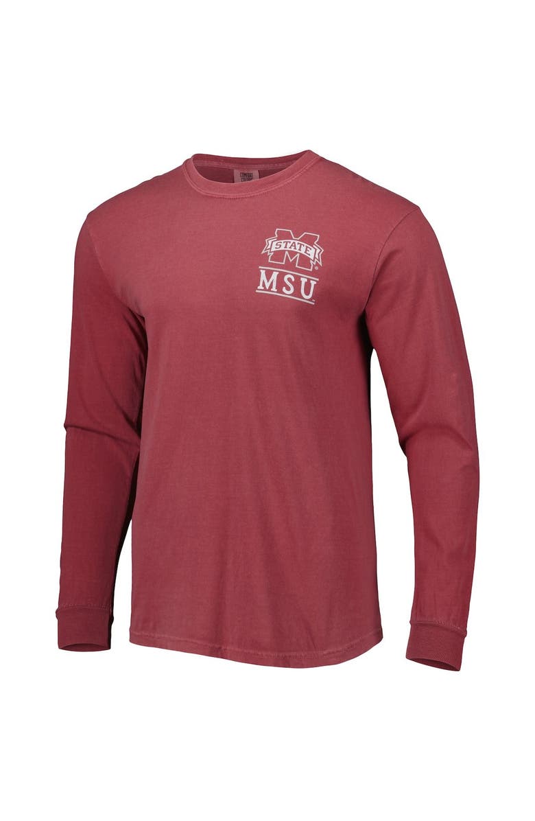 IMAGE ONE Men's Maroon Mississippi State Bulldogs Circle Campus Scene Long Sleeve T-Shirt, Alternate, color, 