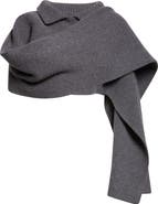 Maison Margiela Wool Rib Scarf with Collar Detail