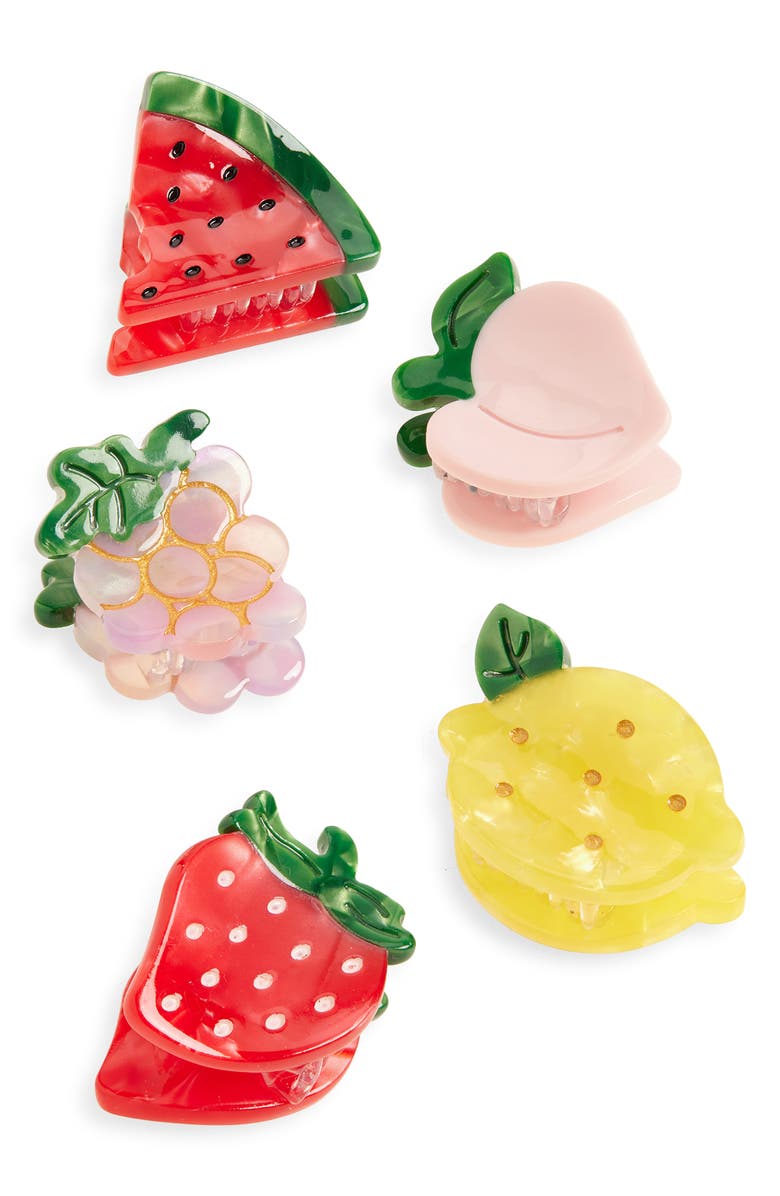 Cara Kids' Set of 3 Fruit Clip Set, Main, color, Red
