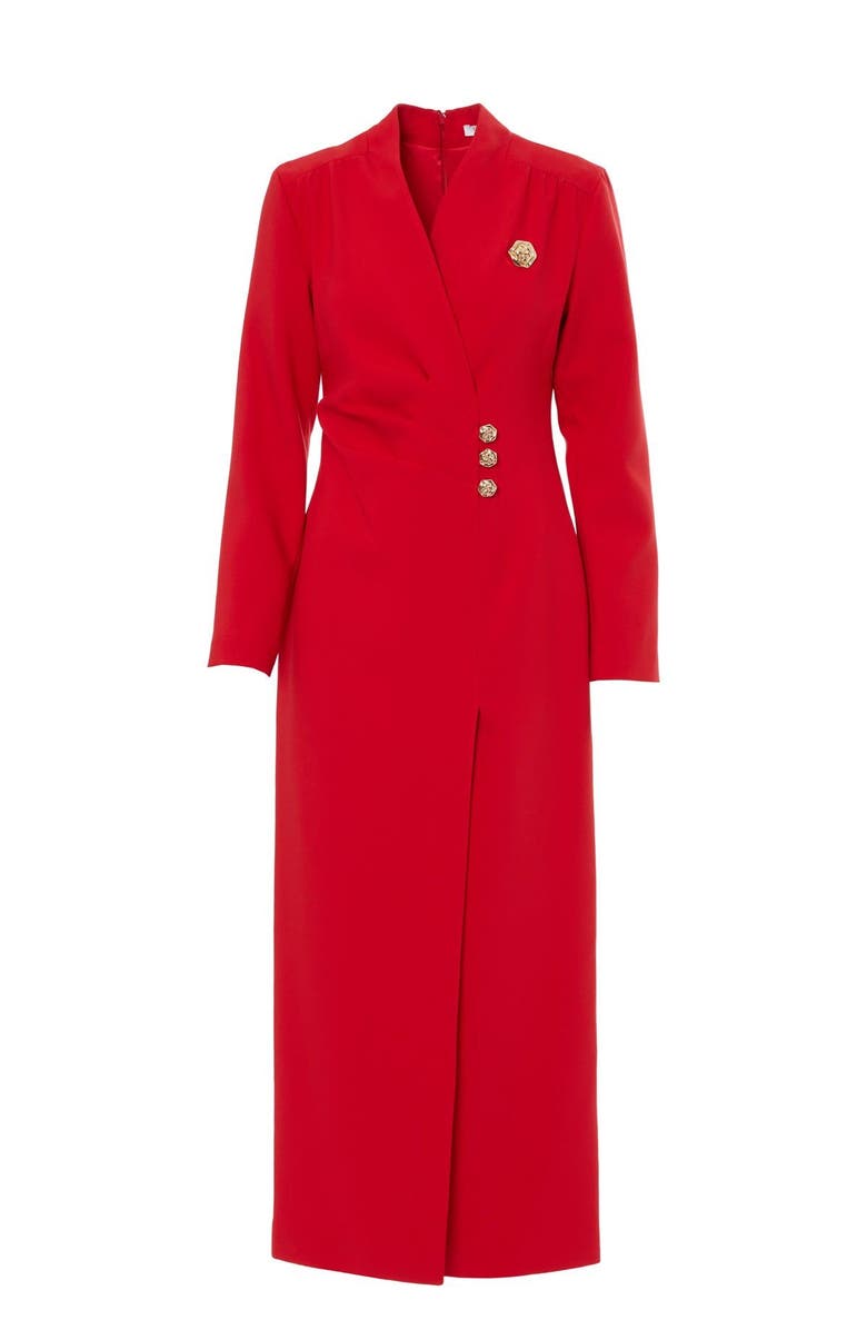 Gizia Wrap Dress with Front Slit, Main, color, Red