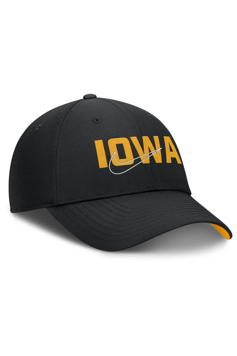 Men's Nike Black Iowa Hawkeyes Club Prep Performance Adjustable Hat, Alternate, color, Black