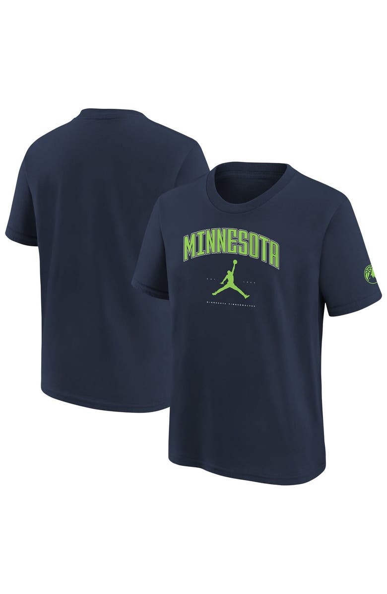 Jordan Brand Youth Jordan Brand Navy Minnesota Timberwolves Essential Cities T-Shirt, Main, color, Navy