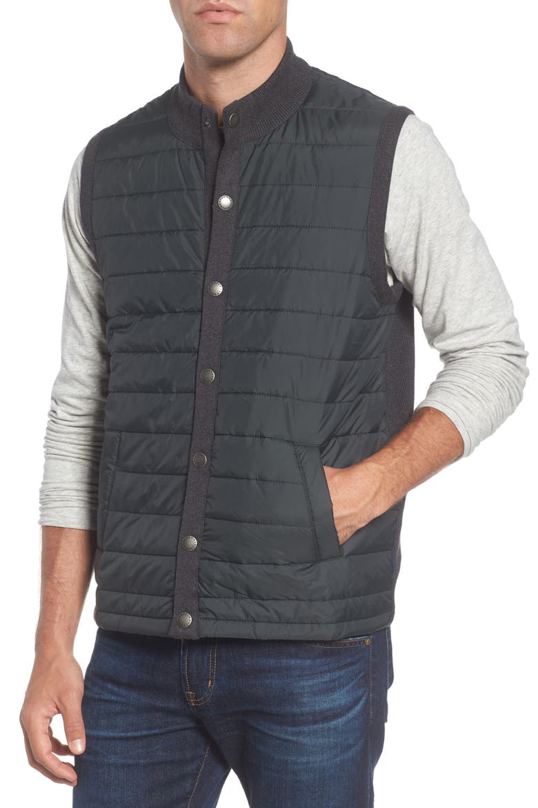 Essential Mixed Media Vest, Alternate, color, CHARCOAL