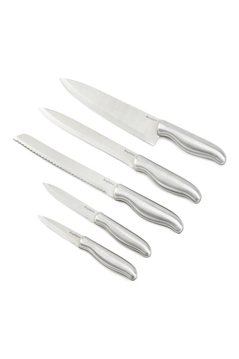 Dina Entity 6-Piece Knife Block, Alternate, color, SILVER