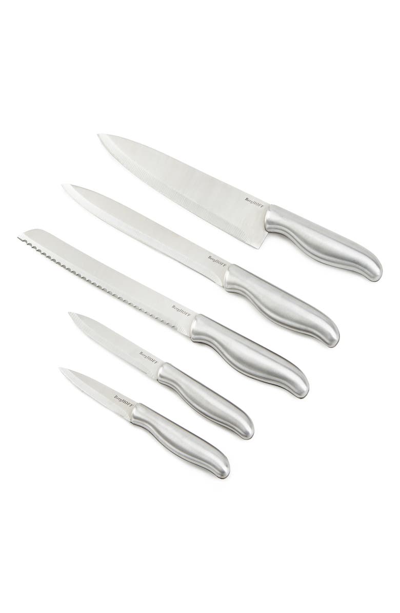 BergHOFF Dina Entity 6-Piece Knife Block, Alternate, color, Silver