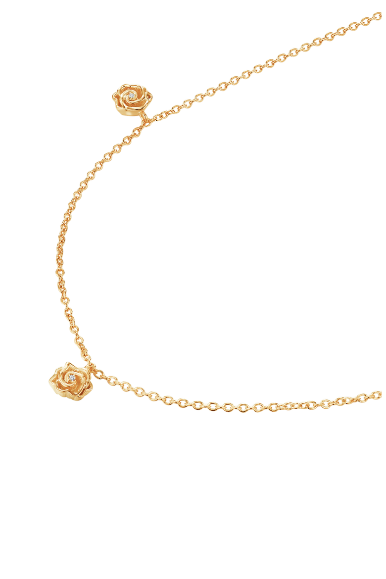 Rosie Diamond Necklace | 3 natural diamonds | 925 Sterling Silver | Necklace | 16 - 17.5 in | Yellow 18k-Gold Plated, Alternate, color, Yellow 18k Gold Plated