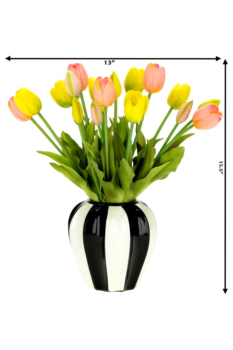Tulip Floral Arrangement  in Vase, Alternate, color, Yellow