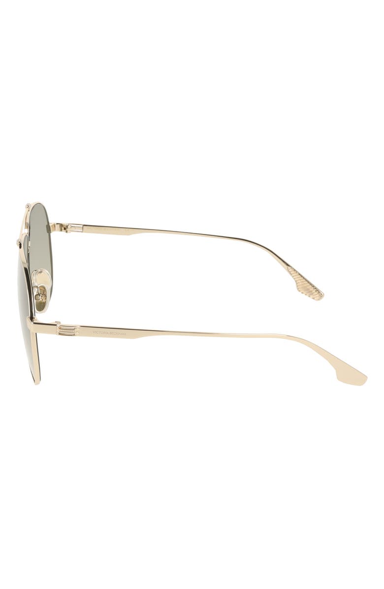 Victoria Beckham 63mm Buckle Aviator Sunglasses, Alternate, color, Gold