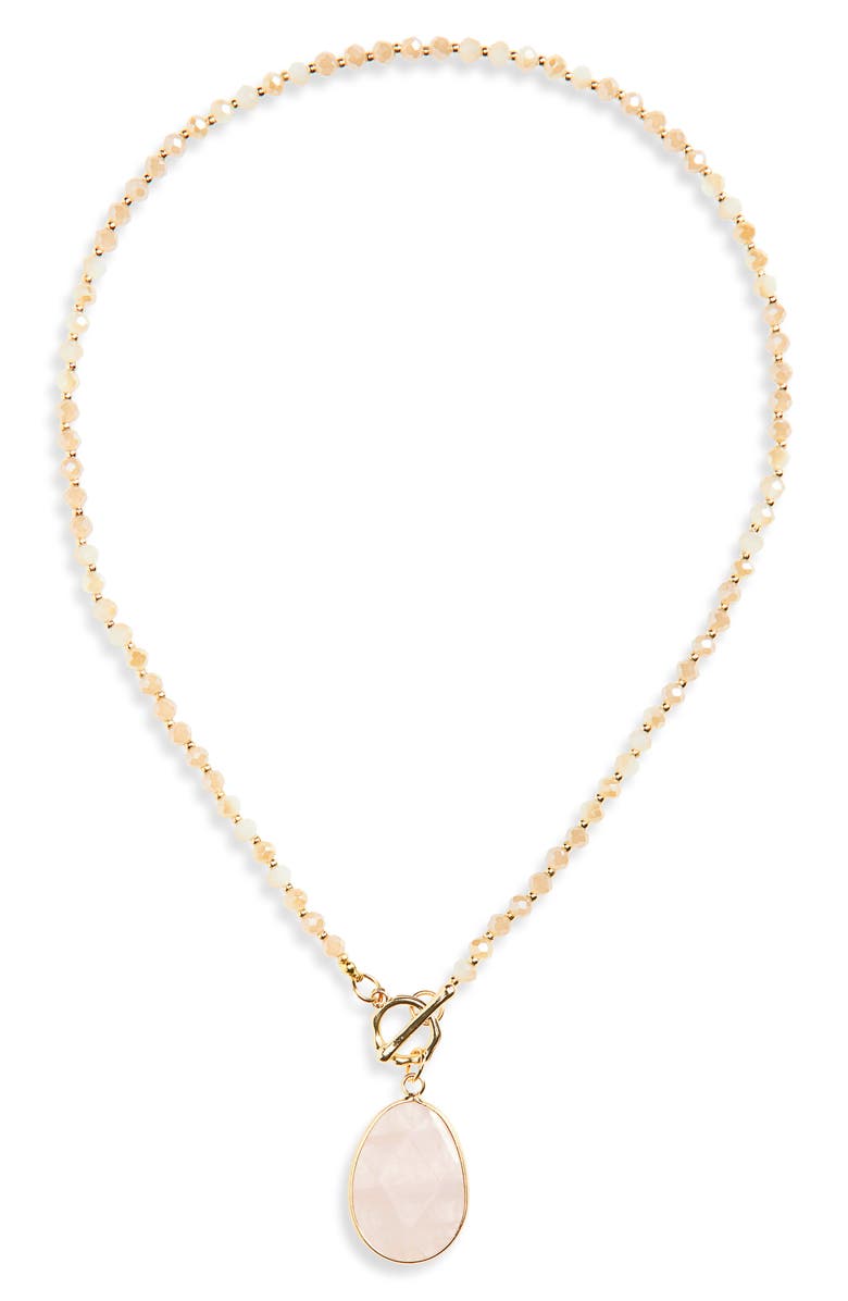 Cara Stone Drop Necklace, Main, color, 