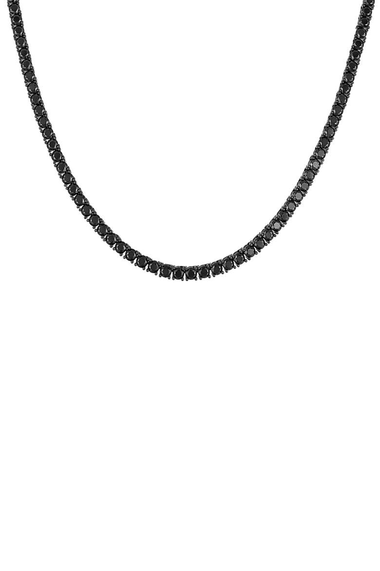 Black Spinel Tennis Necklace, Main, color, BLACK SPINEL