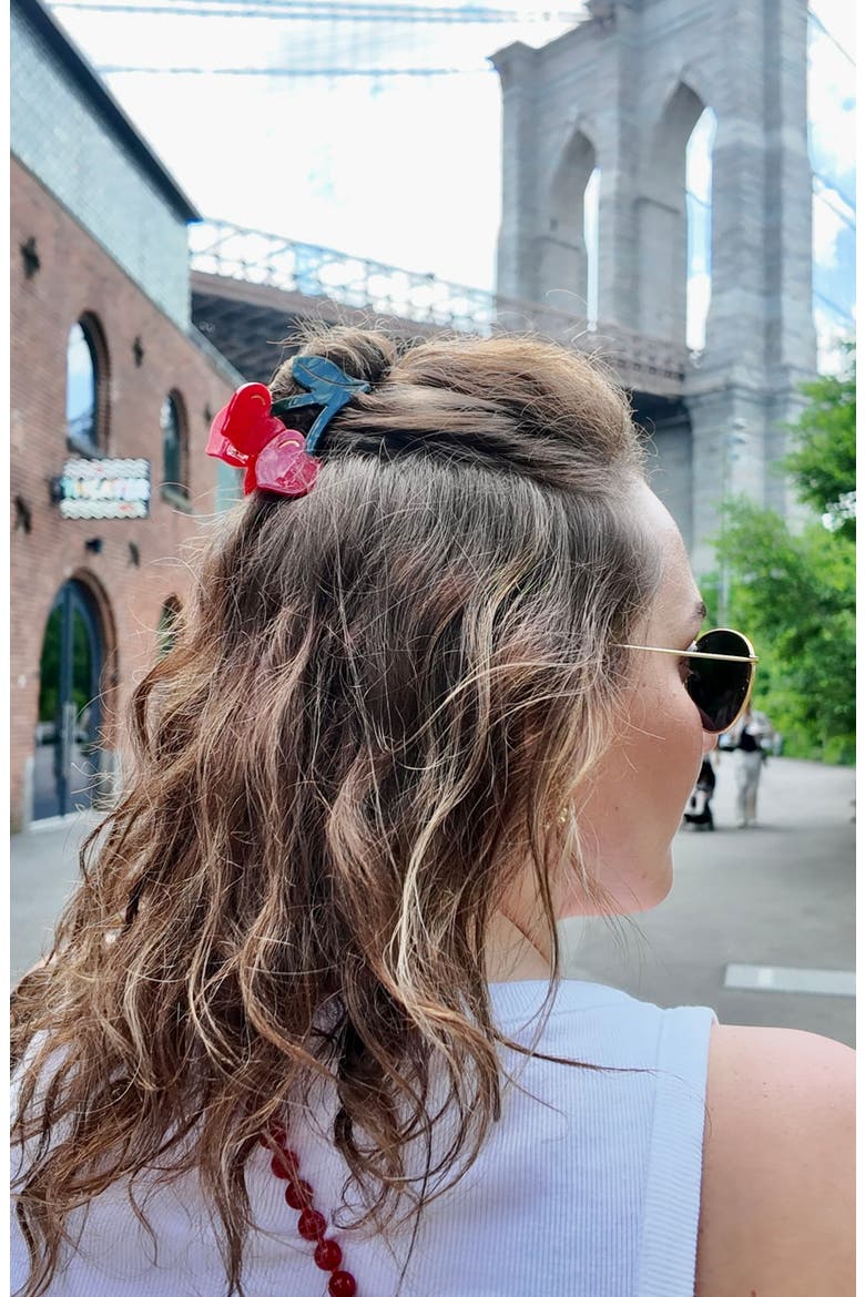 Cherry Heart Claw Hair Clip, Alternate, color, RED