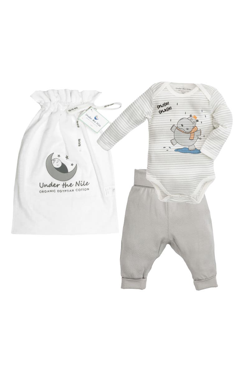 Under the Nile Hippo 2-Piece Organic Cotton Gift Set, Main, color,