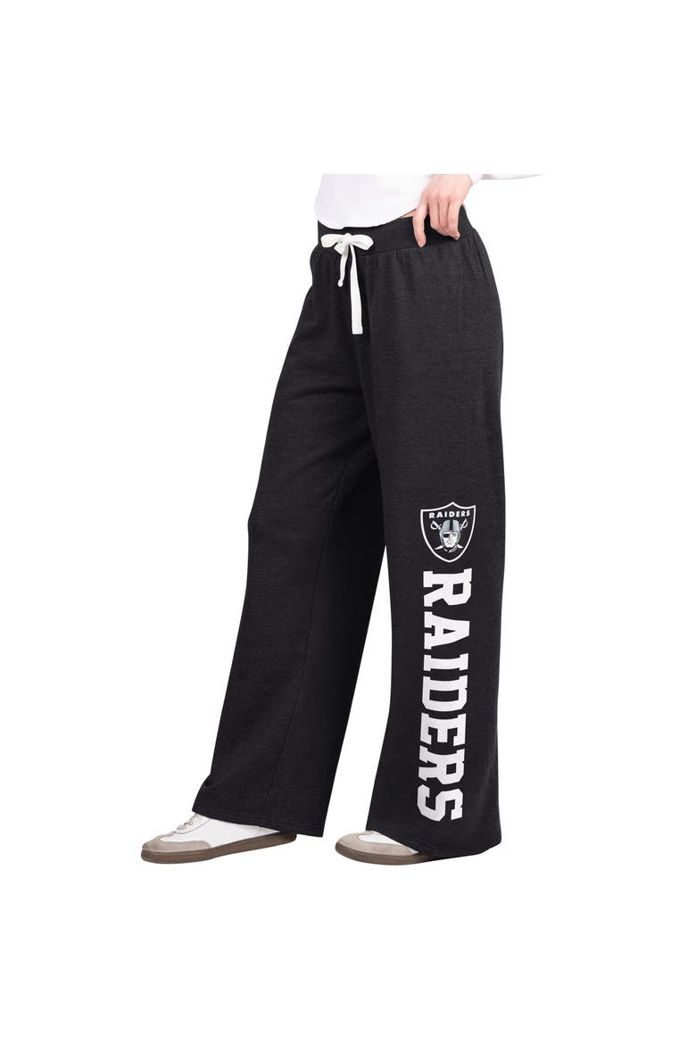 Women's  Starter  Black Las Vegas Raiders Field Wide Leg Sweatpants, Main, color, Black