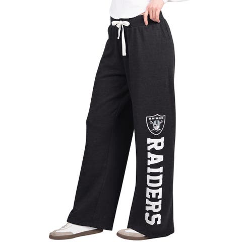 Women's  Starter  Black Las Vegas Raiders Field Wide Leg Sweatpants