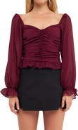 Endless Rose Ruched Chiffon Top