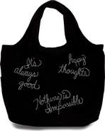 Lauren Moshi Taylor Crystal Affirmations Canvas Tote Bag
