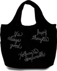 Lauren Moshi Taylor Crystal Affirmations Canvas Tote Bag