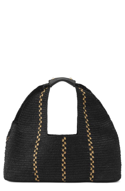 Helen Kaminski Euphoria Raffia Tote In Charcoal/natural