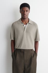 COS Knitted Linen-silk Polo Shirt