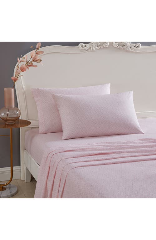 Shop Betsey Johnson Diamond Lace 200 Thread Count Cotton Percale Sheet Set In Lt-pastel Pink